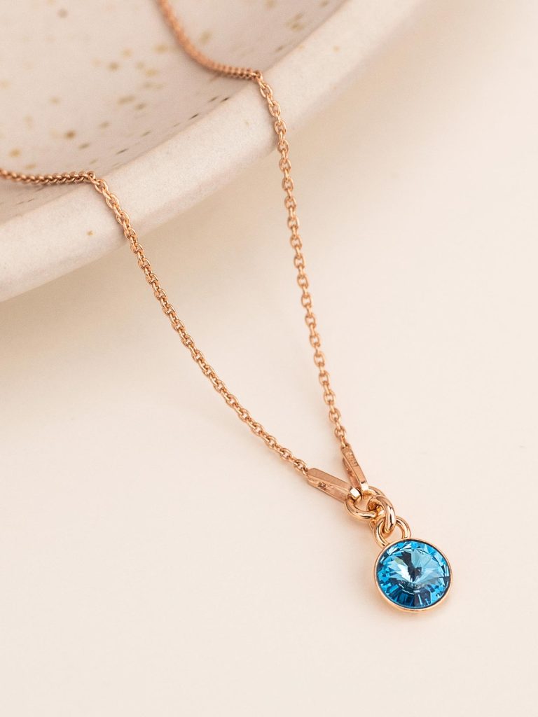 Kaklarota – ķēdīte ar 6mm apaļu kristālu VIOLET, GREEN, BLUE, ROSE, PEACH