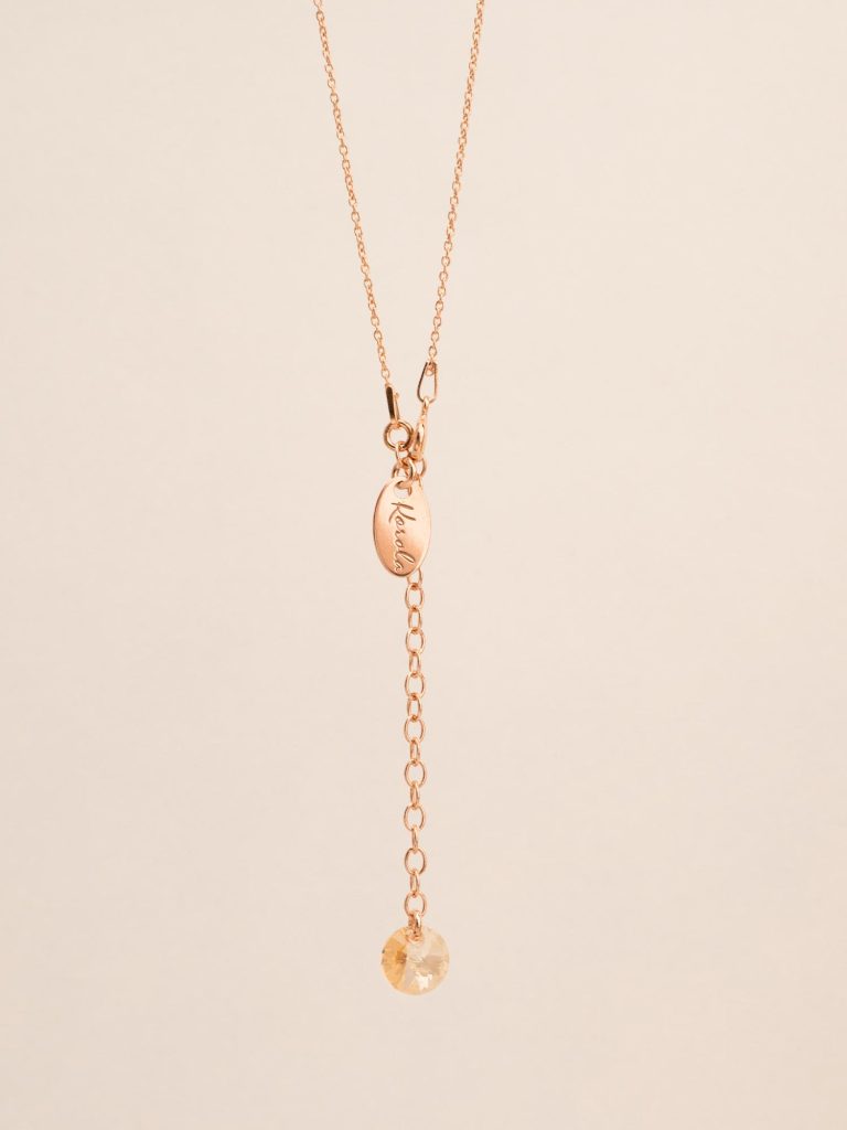 Necklace – chain with 8mm round crystal – whisper of light