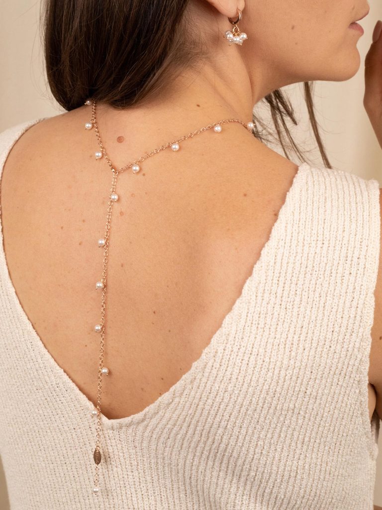 Garā kaklarota ar 5mm pērlēm – 65cm – white pearl