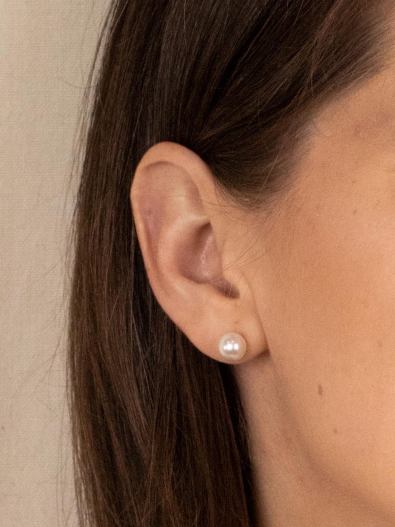 8mm pērļu nagliņauskari – white pearl