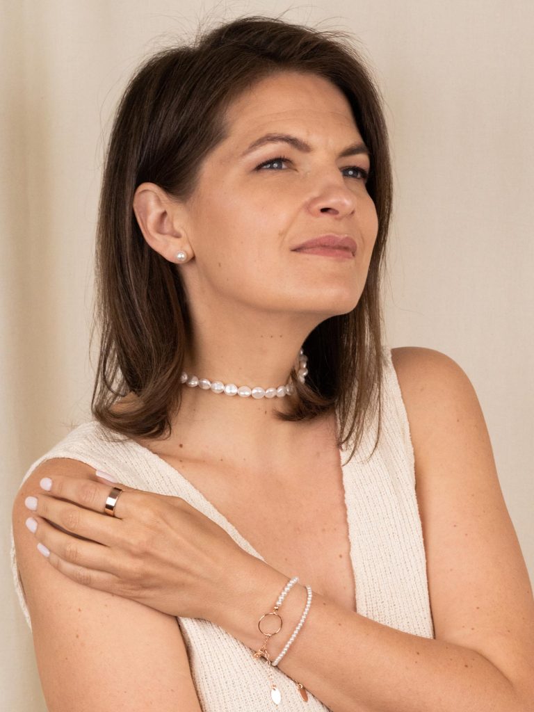 6mm pērļu nagliņauskari – white pearl
