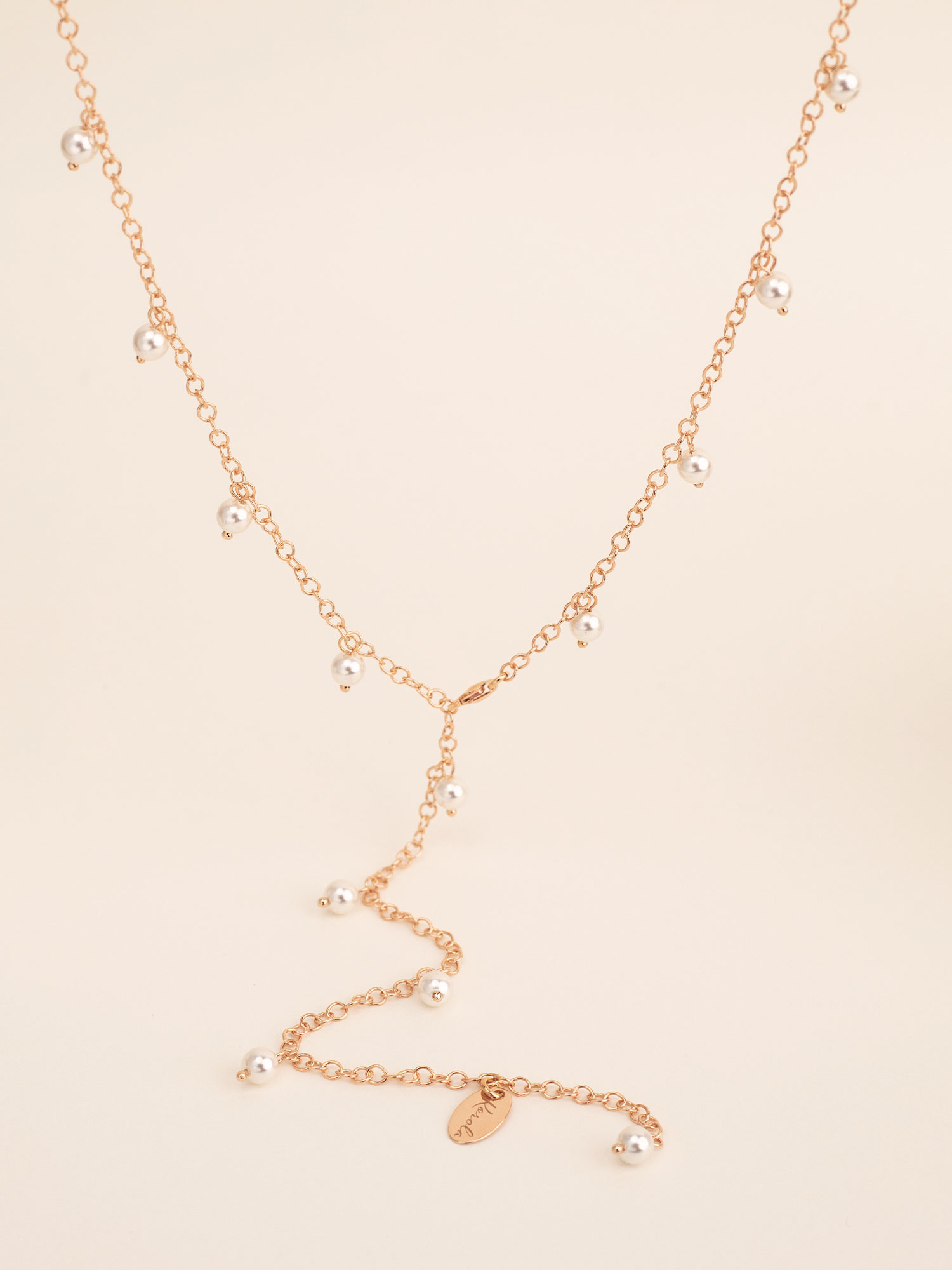 Long necklace with 5mm pearls – 65cm – white pearl