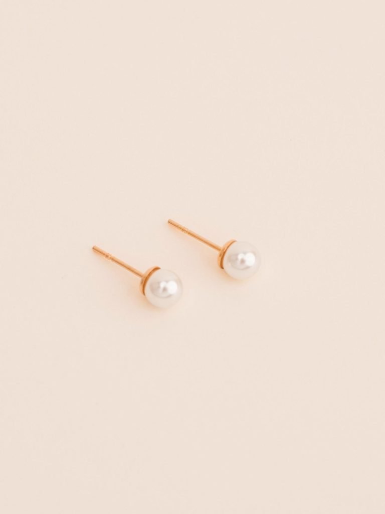6mm pērļu nagliņauskari – white pearl